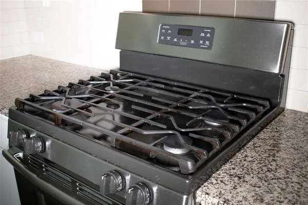 a close up of a stove