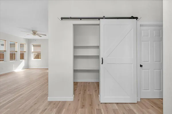 an empty room with a window