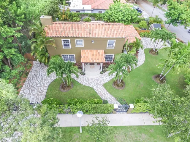 an aerial view of a house