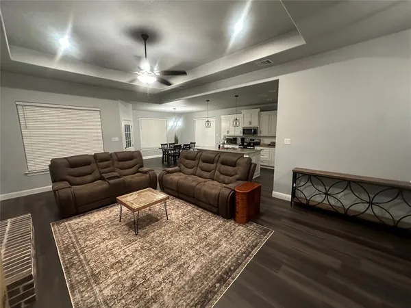 a living room with furniture