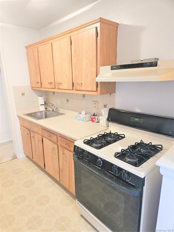 99-06 58th Avenue, Unit 3H Queens, NY 11368 - Photo 11 of 23 a kitchen with a stove a sink and a cabinets