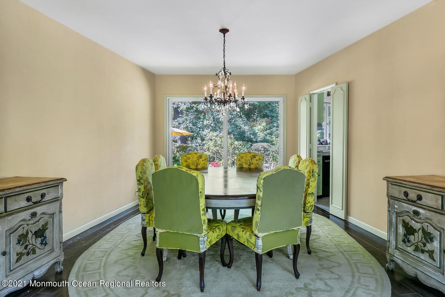 136 Rumson Road Rumson, NJ 07760 - Photo 12 of 26 a view of a dining room with furniture and a chandelier