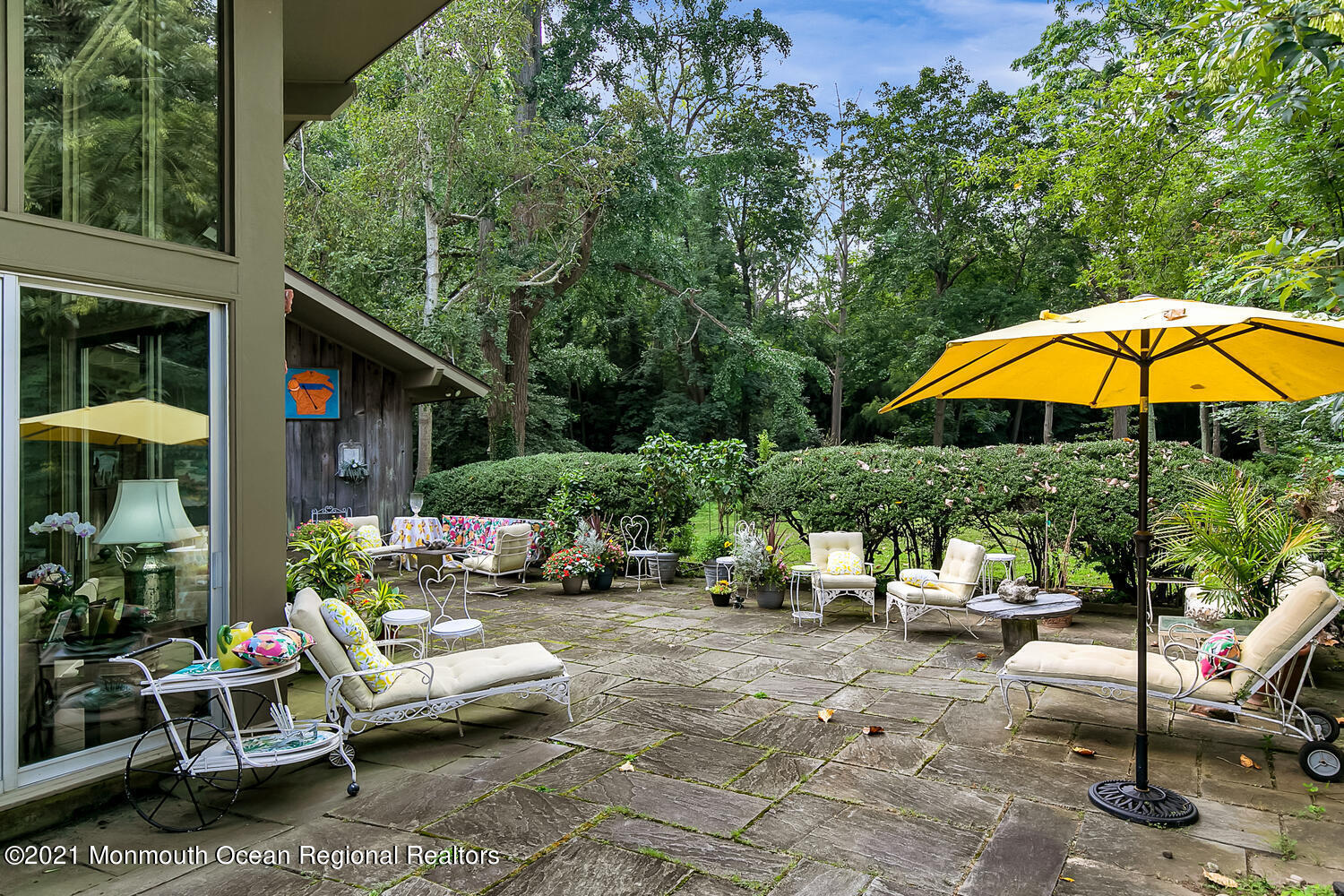 136 Rumson Road Rumson, NJ 07760 - Photo 23 of 26 a view of a backyard with swimming pool and furniture