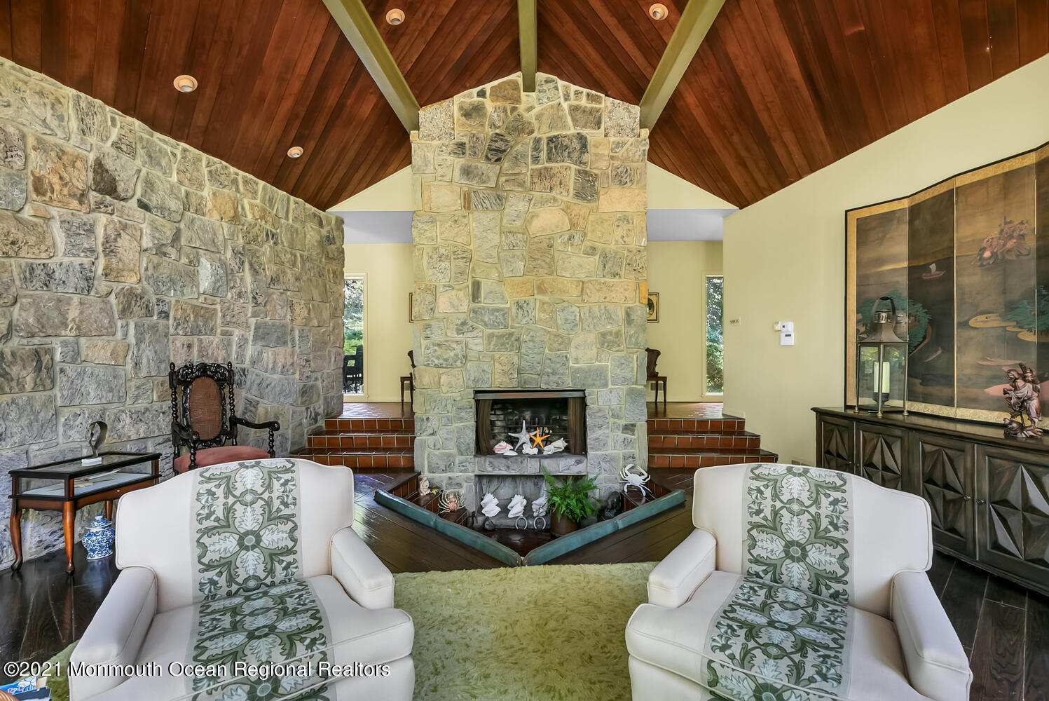 136 Rumson Road Rumson, NJ 07760 - Photo 5 of 26 a living room with furniture and a fireplace