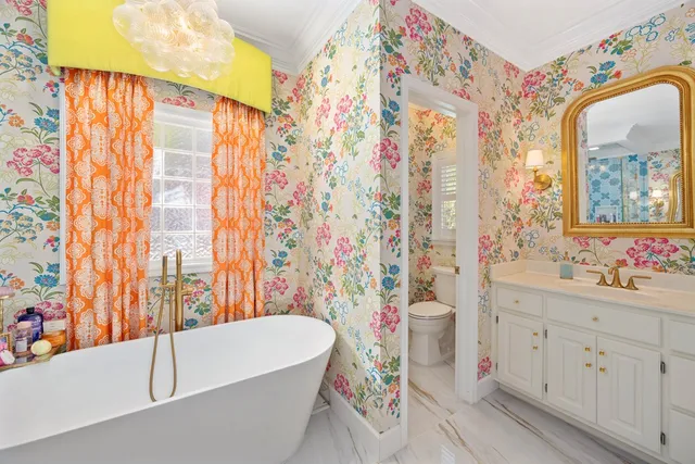 a view of a swimming pool with a yard