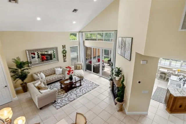 a bedroom with a bed and a fireplace