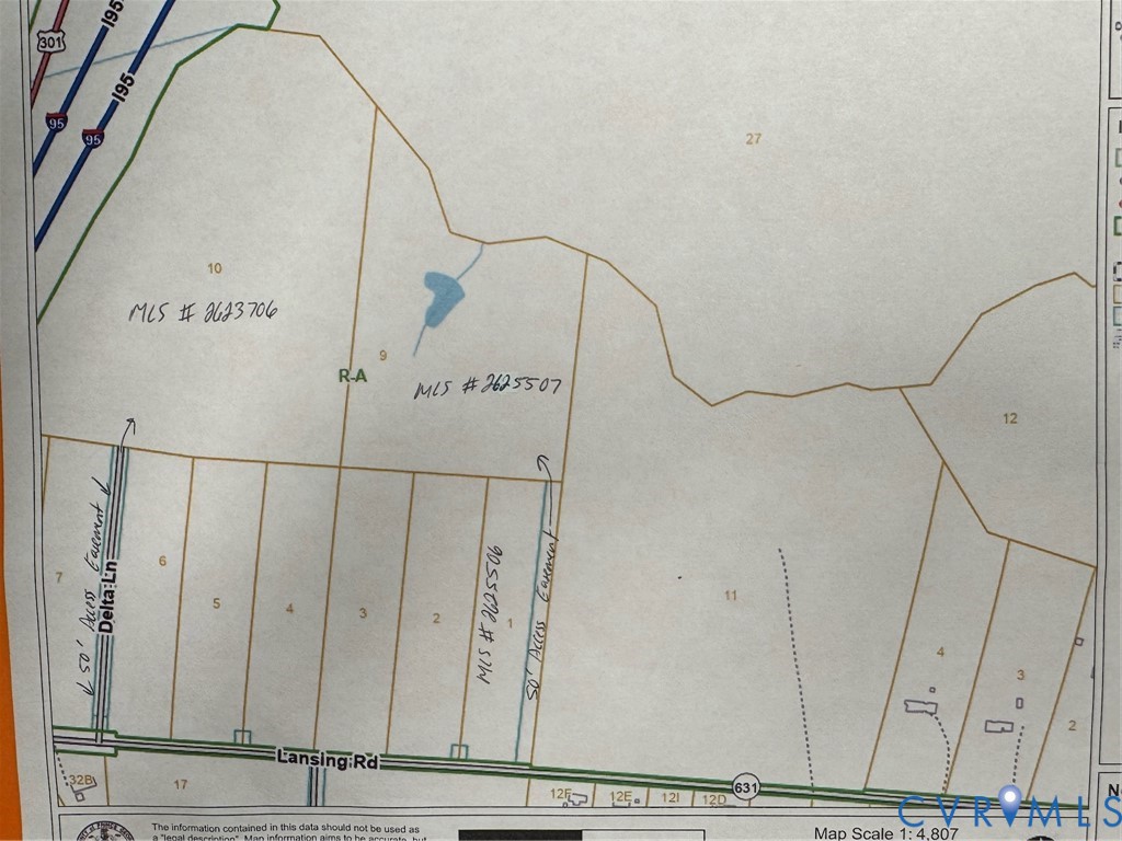 Tbd Lansing Road Petersburg, VA 23805 - Photo 3 of 3 Plat Map. Illustrating property divisions, easemen