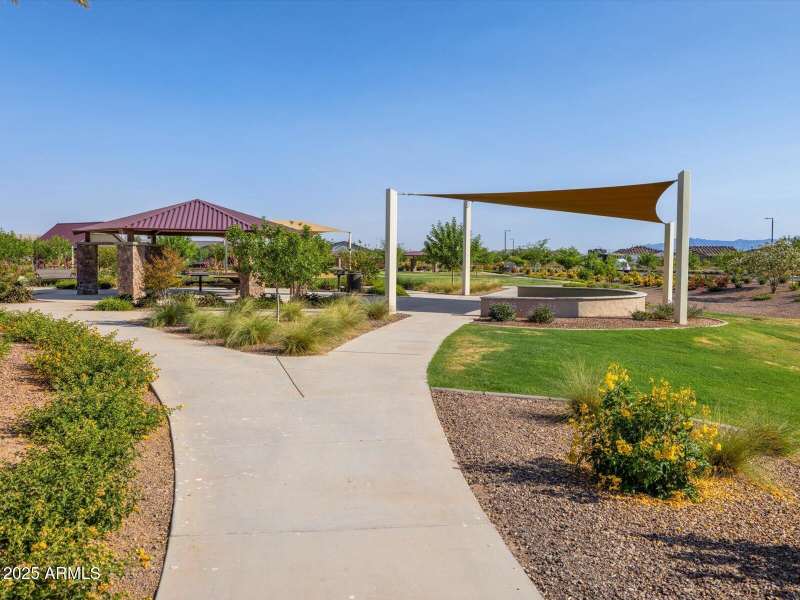 2426 Grenache Road San Tan Valley, AZ 85143 - Photo 45 of 73 a view of a backyard with a garden and plants