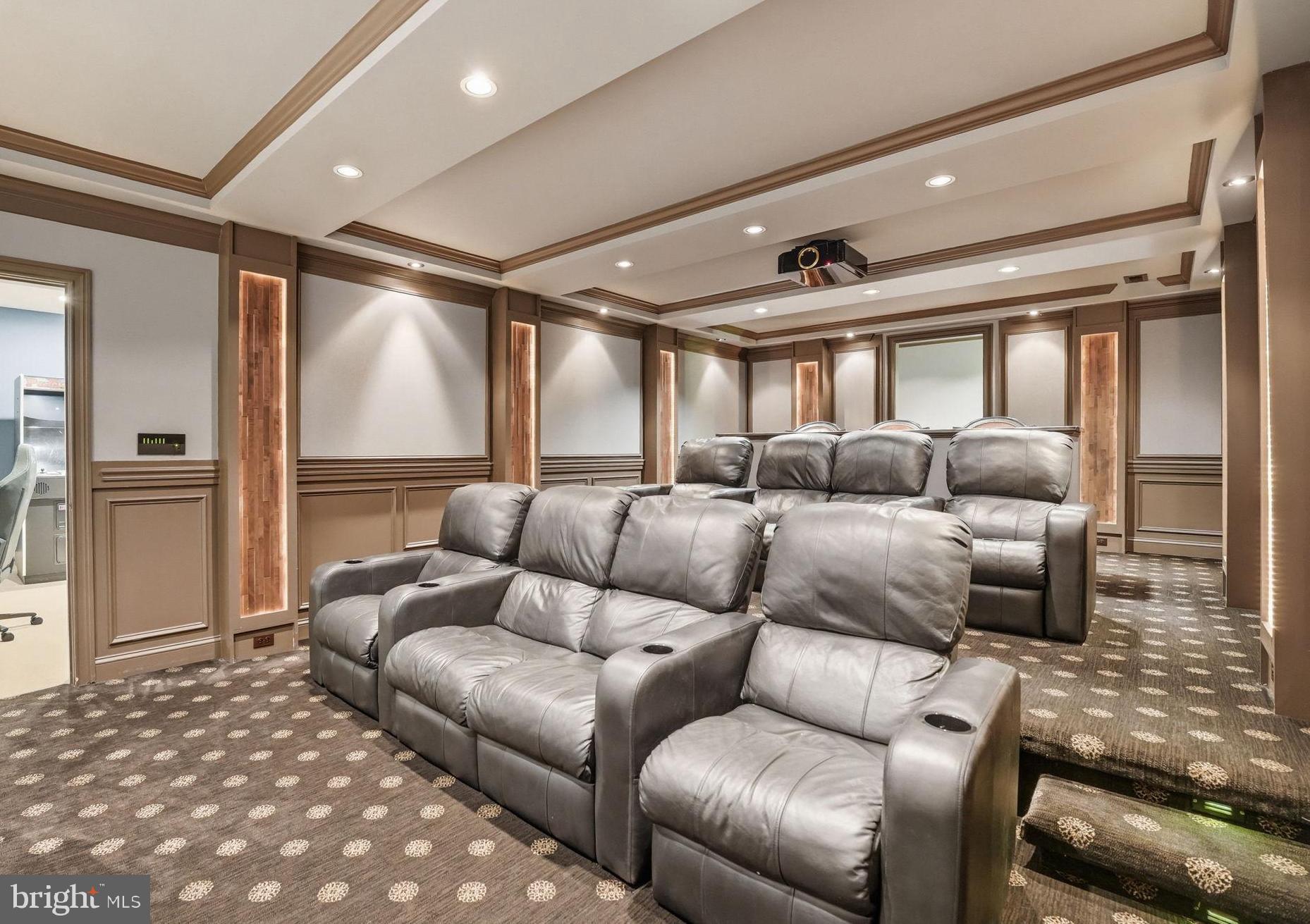 17972 Running Colt Place Leesburg, VA 20175 - Photo 70 of 99 a media room with lots of chairs and a projector screen