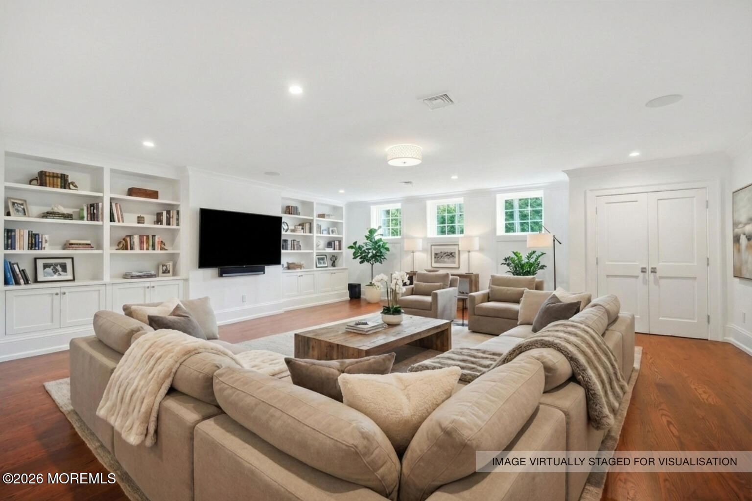 4 Club Way Rumson, NJ 07760 - Photo 29 of 79 a living room with furniture and a flat screen tv