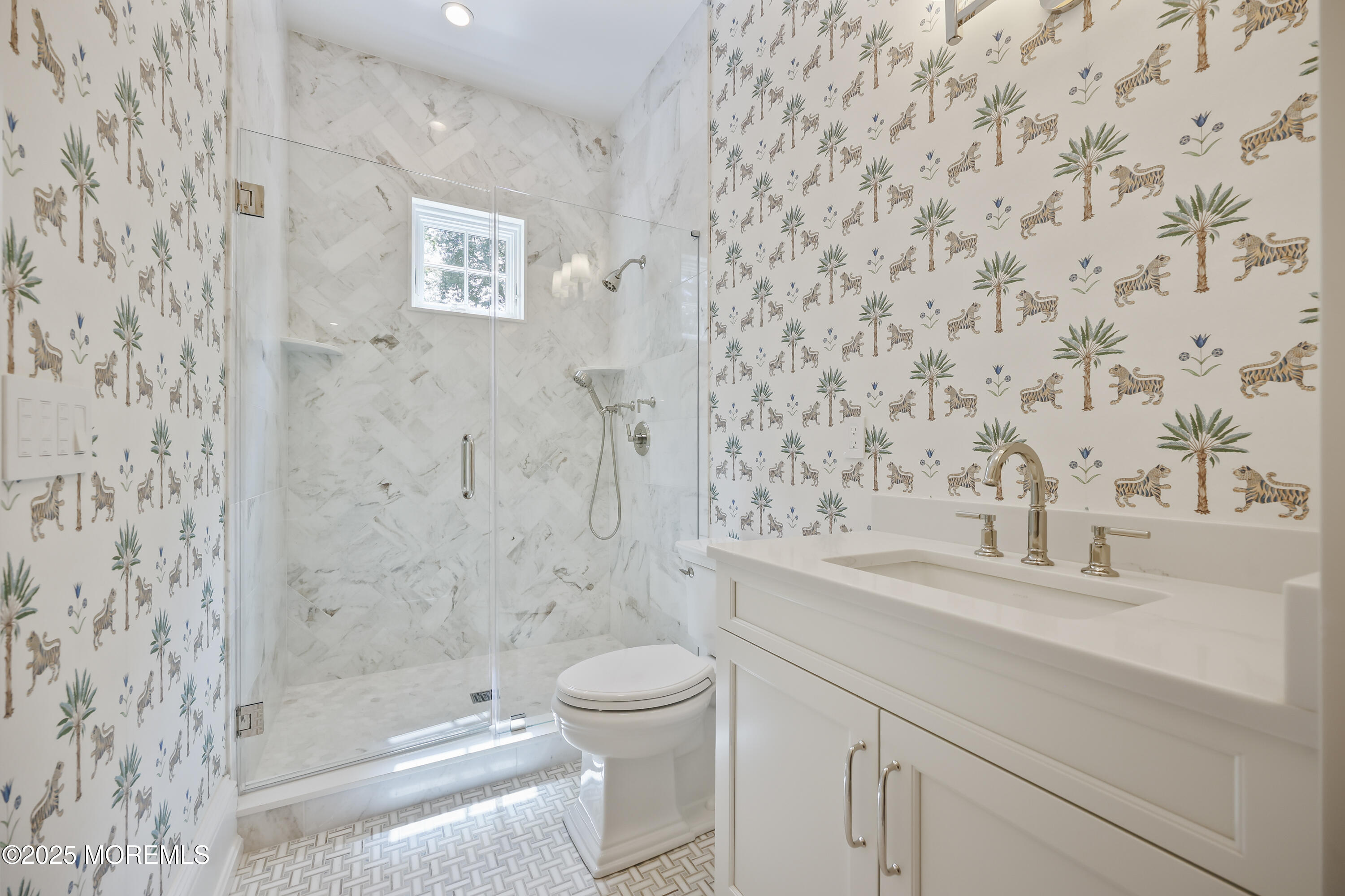 4 Club Way Rumson, NJ 07760 - Photo 68 of 79 a bathroom with a sink a toilet and shower