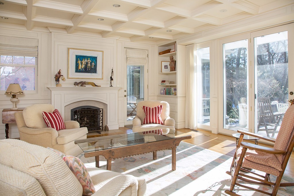 59 Tamworth Road Newton, MA 02468 - Photo 2 of 11 a living room with furniture large window and a fireplace