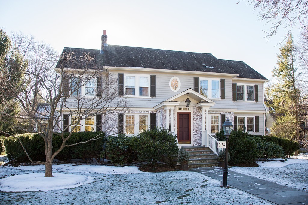 59 Tamworth Road Newton, MA 02468 - Photo 10 of 11 a front view of a house with a yard