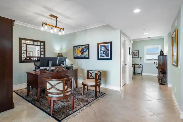 a living room with furniture