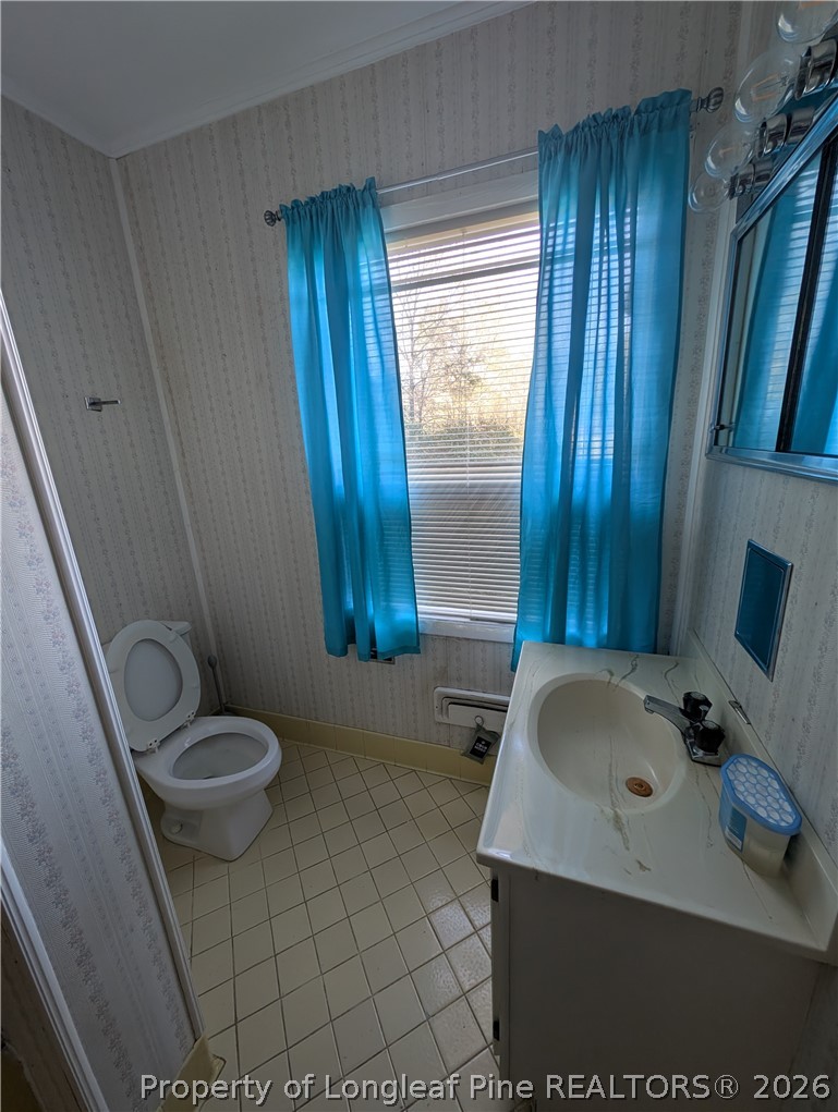 1503 Lakeview Road Fairmont, NC 28340 - Photo 25 of 30 a bathroom with a sink toilet and window