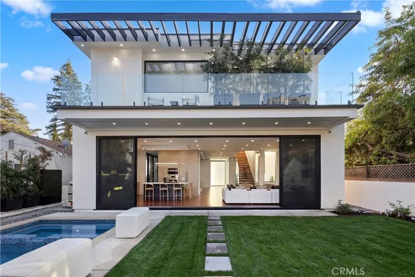 an aerial view of residential building with parking space