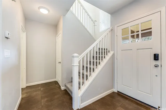 a view of hallway with stairs