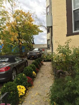 a street view with sitting space