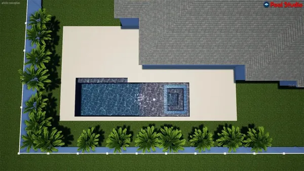 a view of a wooden door and brick wall