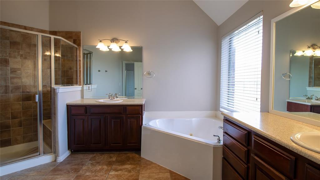 8698 Fisher Road Frisco, TX 75033 - Photo 19 of 33 a bathroom with a tub sink and mirror