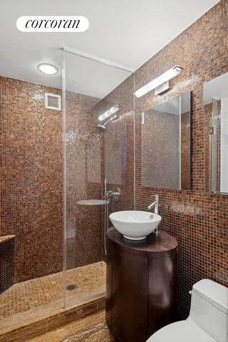 a city view with tall buildings