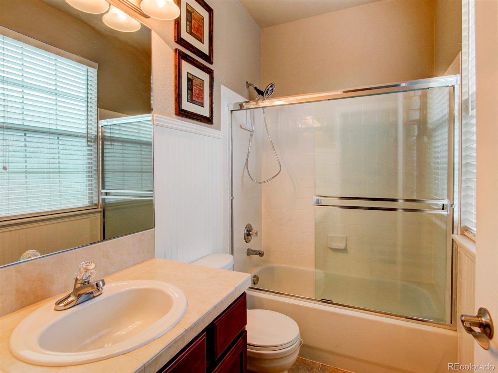 10186 RidgeGate Circle Lone Tree, CO 80124 - Photo 20 of 24 a bathroom with a sink toilet and shower