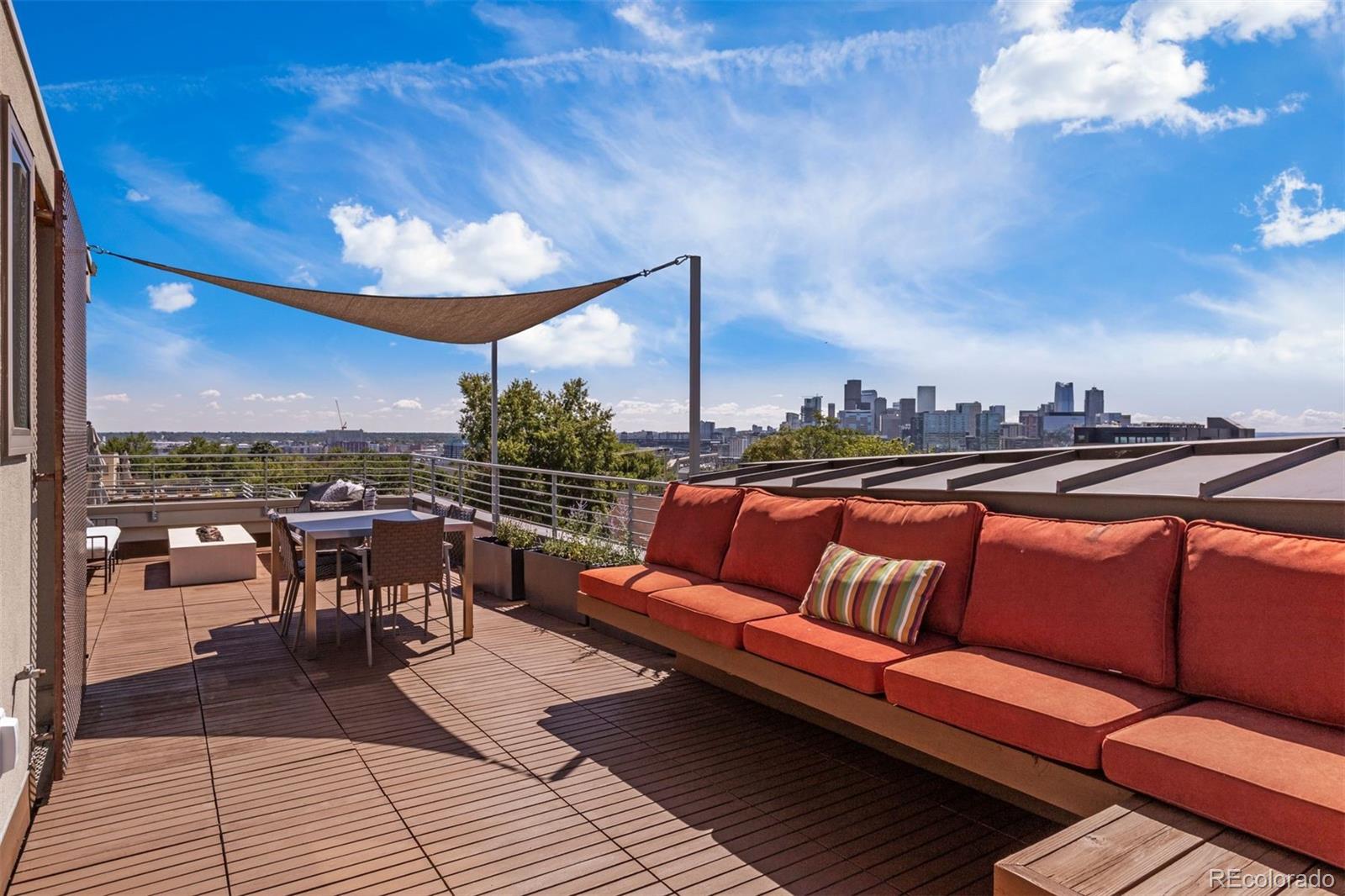 3400 Tejon Street Denver, CO 80211 - Photo 41 of 43 a roof deck with couches and potted plants