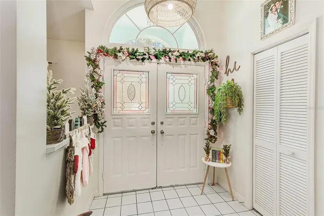 a view of a entryway with wooden floor