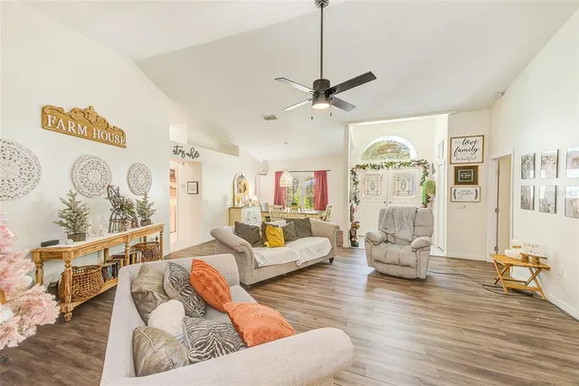a living room with furniture