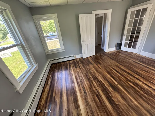 a view of wooden floor in a room