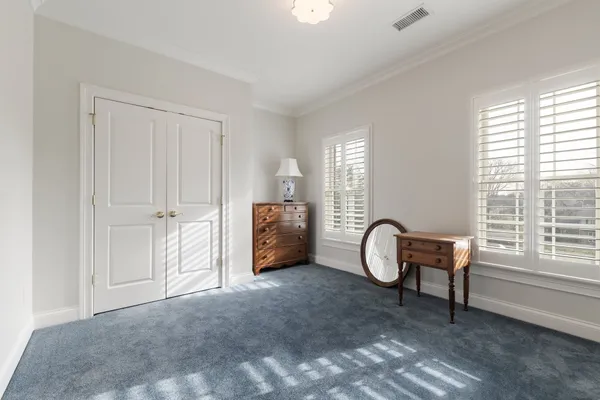 a view of a room with a bench