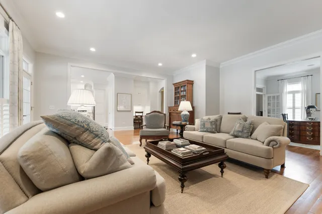a living room with furniture