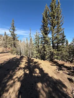 a view of a yard with snow on the road