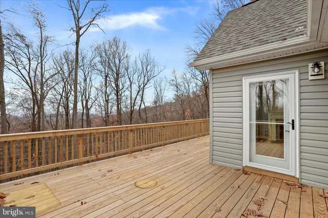 a view of a wooden deck