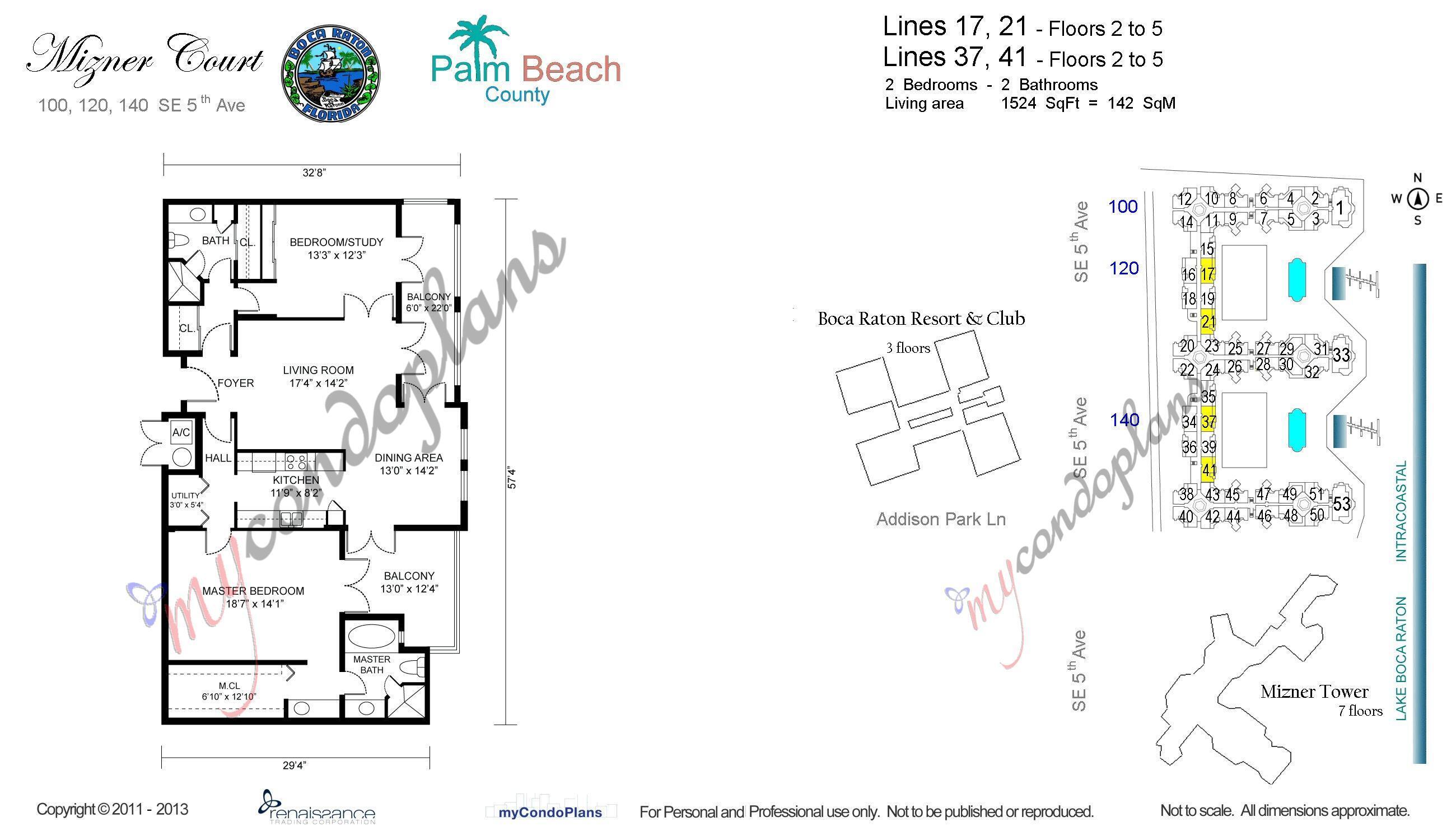 120 Southeast 5th Avenue, Unit 337 Boca Raton, FL 33432 - Photo 54 of 54 Floor Plan 5439356