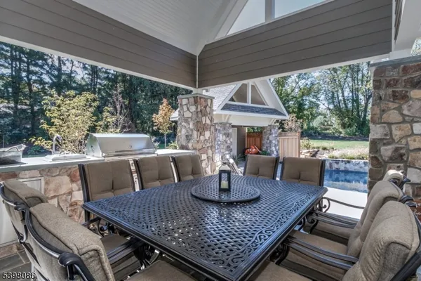 a view of an outdoor seating area