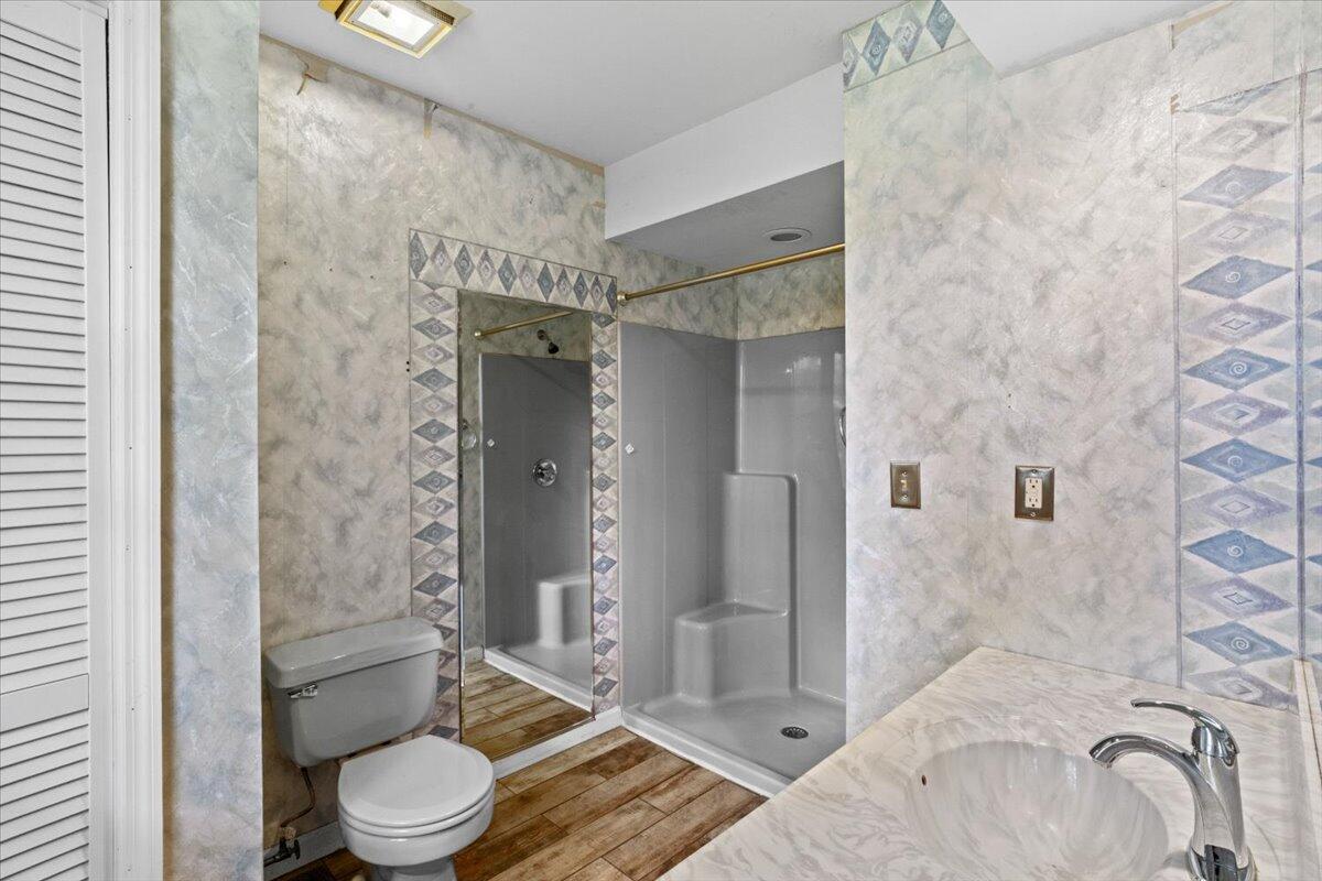 292 Clearview Road Long Pond, PA 18334 - Photo 16 of 33 a bathroom with a granite countertop bathtub shower sink mirror vanity and toilet