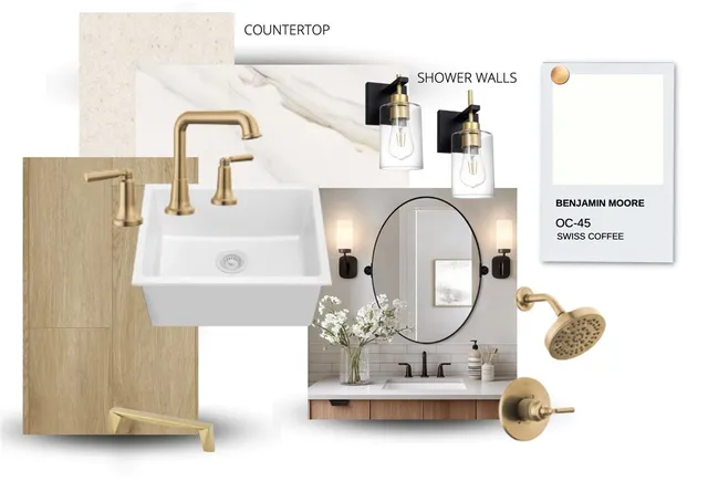 a bathroom with a sink and mirror