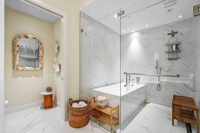 a bathroom with a shower