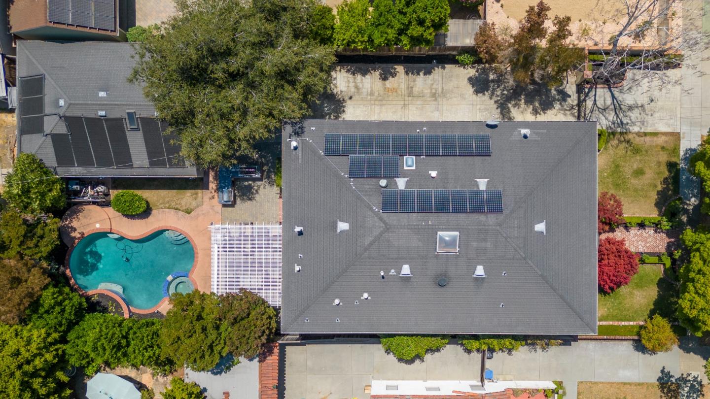 976 Riverside Drive San Jose, CA 95125 - Photo 72 of 78 an aerial view of house with yard and swimming pool