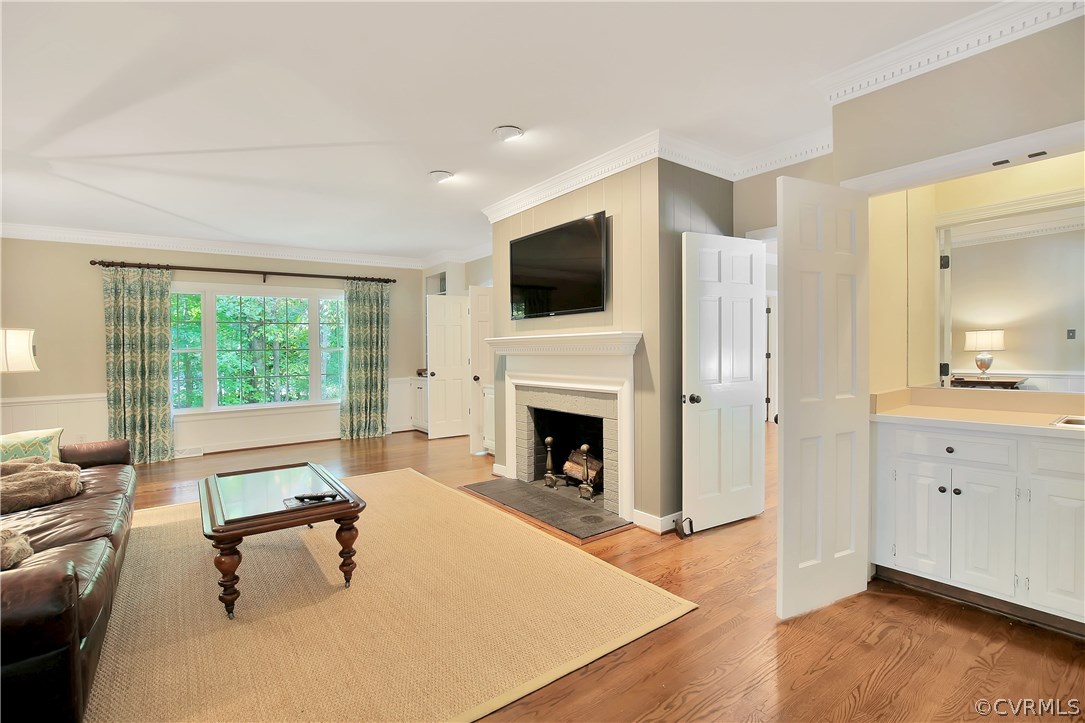 3501 Buckhead Road Midlothian, VA 23113 - Photo 8 of 17 a living room with fireplace furniture and a large window