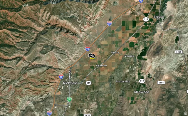 1000 East Mink Farm Road Richfield, UT 84701 - Photo 27 of 29 Satellite Imagery. Overview of the property's geographical context and surrounding infrastructure