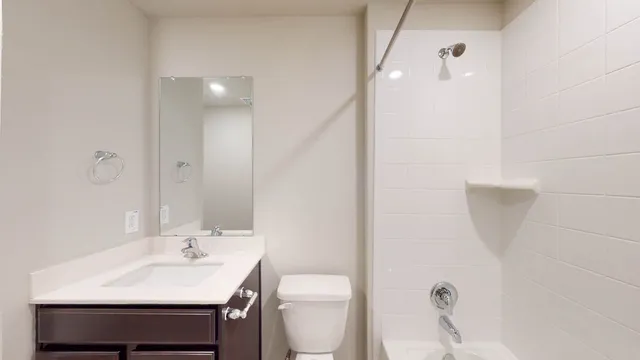 a bathroom with a sink toilet and vanity