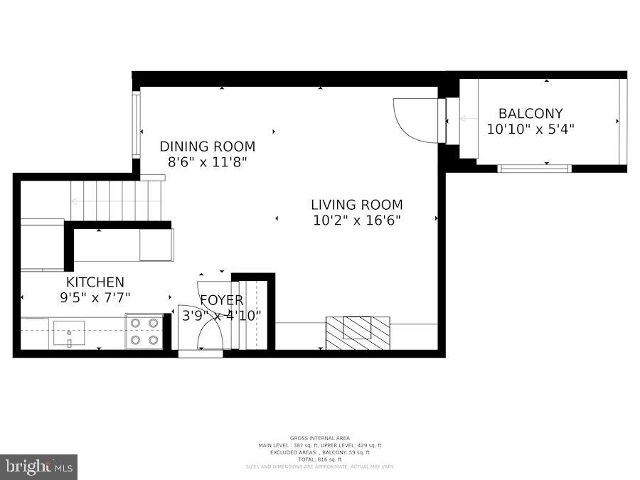 1822 T Street Northwest, Unit 3 Washington, DC 20009 - Photo 20 of 22 Main Level Floorplan