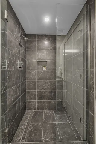 a bathroom with a shower