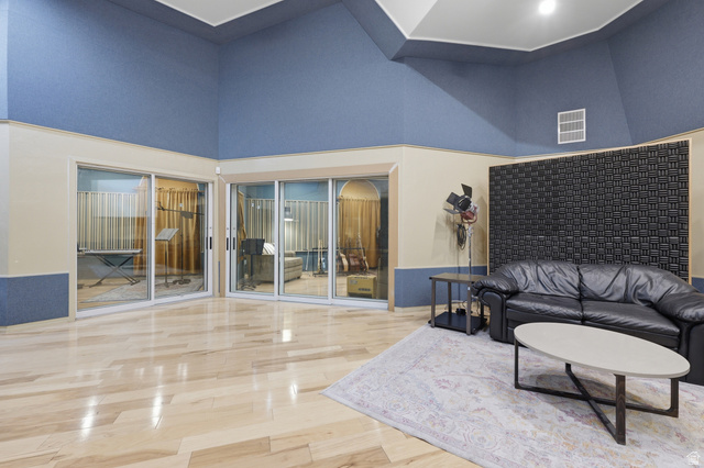 702 Alpine Highway Alpine, UT 84004 - Photo 62 of 83 Professional recording studio featuring light wood-finish flooring, sound-absorbing wall panels, and multiple soundproofed rooms with sliding glass doors