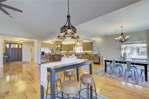 a view of a dining room and livingroom