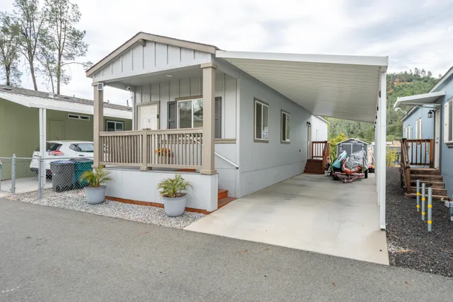 a view of a house with a patio
