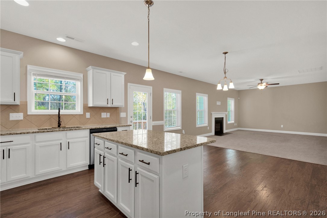 448 Pittfield Run Cameron, NC 28326 - Photo 15 of 43 a kitchen with stainless steel appliances granite countertop a sink a stove and a wooden floors
