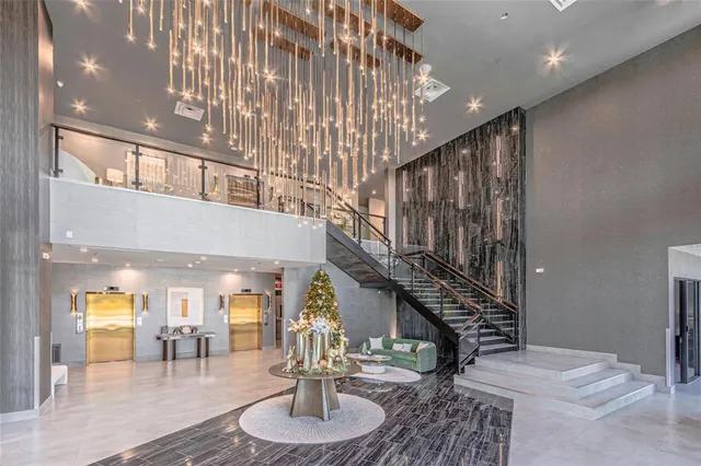 a front view of a building with windows